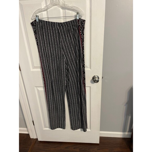 Cato Palazzo Pants Size 18/20W Black/Maroon/White - Picture 4 of 7
